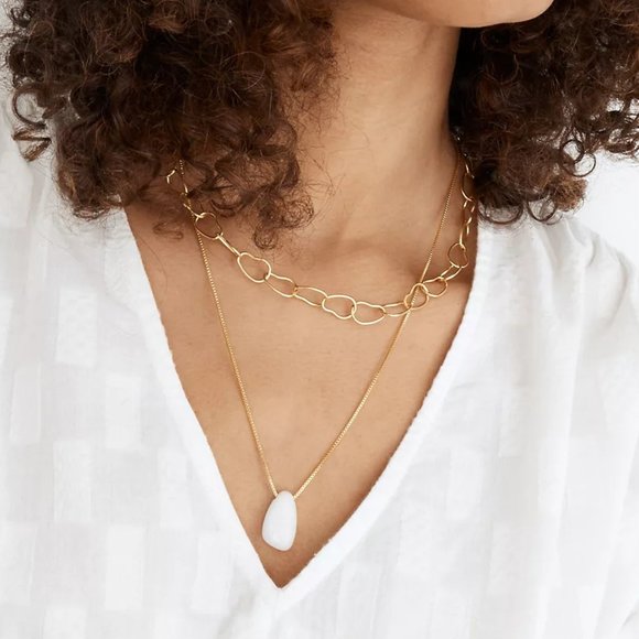 Madewell Jewelry - [NWT] Madewell Jade Pendant Necklace Set